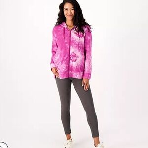 LOGO Lounge tie dye zip up hoodie